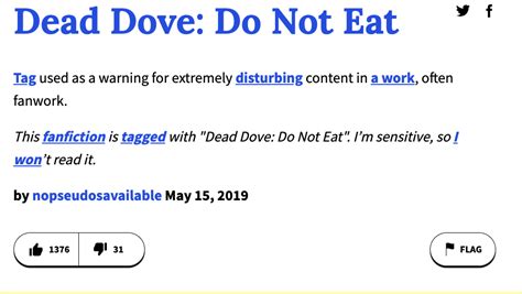 what does dead dove do not eat mean|dead dove meaning fanfic.